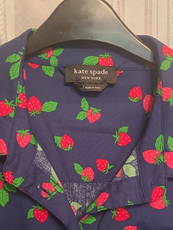 kate spade Dresses & Skirts - Kate Spade Strawberry Print Dress & Belt - Large EUC